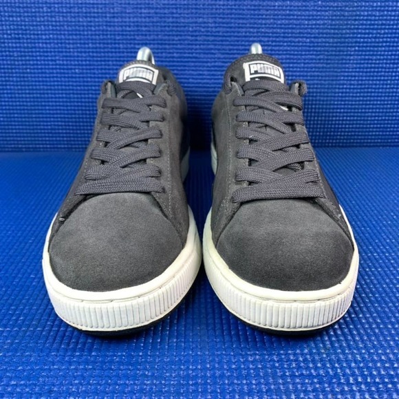 PUMA SUEDE CLASSIC ECO Women`s Size 9 Dark Grey White Athletic Shoes 356328 03 - Picture 2 of 8